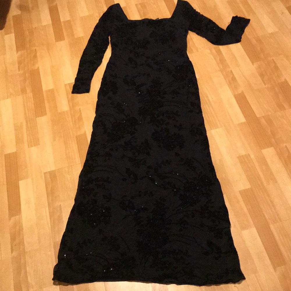🔽Rimini Vintage Y2K Floral Velour Evening formal velvet long sleeve 10 wedding - Picture 5 of 9